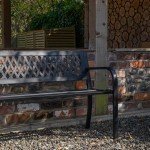 Keswick Modern Metal Garden Patio Bench for Two