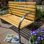 Curved Wooden Garden Bench for Two with Metal Frame