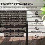 Rattan Garden Loveseat Bench with Quick-Dry Cushion