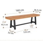 Acacia Wood Picnic Dining Chair Bench