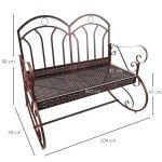 Bronze Metal Rocking Chair Swing Loveseat