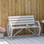 Grey 2-Seater Garden Bench with Wooden Cart