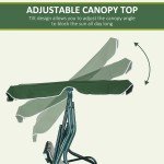 3-Person Metal Swing Chair with Adjustable Canopy