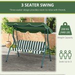 3-Person Metal Swing Chair with Adjustable Canopy