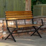 Kendal Metal and Wood 2-Person Patio Bench