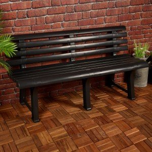 Classic 3-Seater Plastic Garden Bench for Outdoors