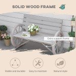 Grey 2-Seater Garden Bench with Wooden Cart