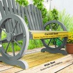 Garden Bench Loveseat with Wheel-Shaped Armrests