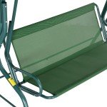 3-Person Metal Swing Chair with Adjustable Canopy