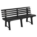 Classic 3-Seater Plastic Garden Bench for Outdoors