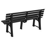 Classic 3-Seater Plastic Garden Bench for Outdoors