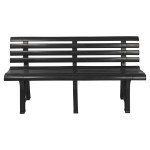 Classic 3-Seater Plastic Garden Bench for Outdoors