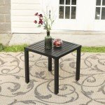 PHI VILLA Outdoor Metal Side Table for Patio