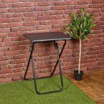 Folding Metal Patio Side Table for Indoor/Outdoor