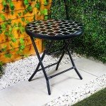 Compact Folding Glass Bistro Table for Outdoors