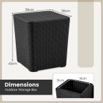 Black Outdoor Resin Storage Side Table 43L