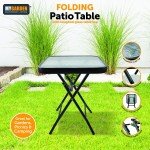 Weather-Resistant Folding Patio Side Table