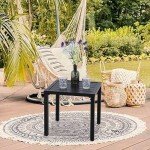 PHI VILLA Outdoor Metal Side Table for Patio