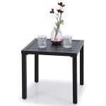 PHI VILLA Outdoor Metal Side Table for Patio