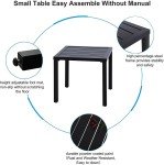 PHI VILLA Outdoor Metal Side Table for Patio