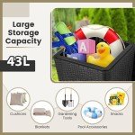 Black Outdoor Resin Storage Side Table 43L