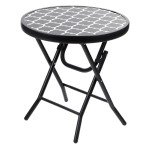 Compact Folding Glass Bistro Table for Outdoors