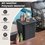 Black Outdoor Resin Storage Side Table 43L