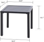 PHI VILLA Outdoor Metal Side Table for Patio