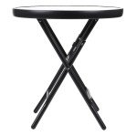 Compact Folding Glass Bistro Table for Outdoors