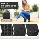 Black Outdoor Resin Storage Side Table 43L