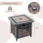 Outdoor PE Rattan Square Side Table – 55cm