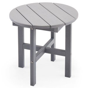 Grey Round Adirondack Outdoor Side Table