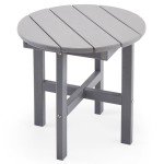 Grey Round Adirondack Outdoor Side Table