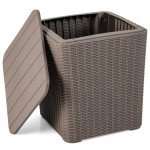 43L Outdoor Resin Storage Side Table