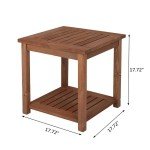 Wooden Square Coffee Table for Garden & Patio