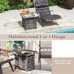 Outdoor PE Rattan Square Side Table – 55cm