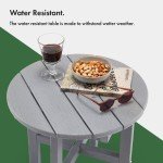 Grey Round Adirondack Outdoor Side Table