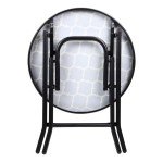 Compact Folding Glass Bistro Table for Outdoors