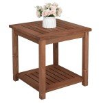 Wooden Square Coffee Table for Garden & Patio