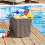 43L Outdoor Resin Storage Side Table