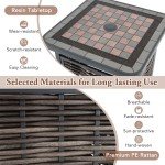 Outdoor PE Rattan Square Side Table – 55cm