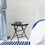 Mosaic Design Round Glass Outdoor Patio Table