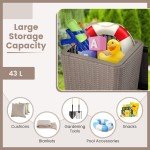 43L Outdoor Resin Storage Side Table