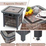 Outdoor PE Rattan Square Side Table – 55cm