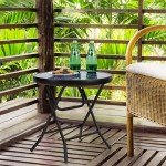 Mosaic Design Round Glass Outdoor Patio Table