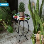 Mosaic Design Round Glass Iron Patio Coffee Table