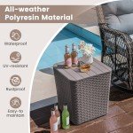43L Outdoor Resin Storage Side Table