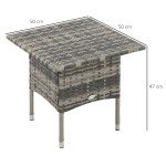 Modern Mixed Grey Rattan Outdoor Coffee Table