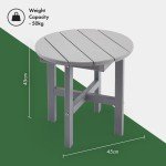 Grey Round Adirondack Outdoor Side Table