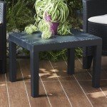 Rattan-Style Outdoor Coffee Side Table